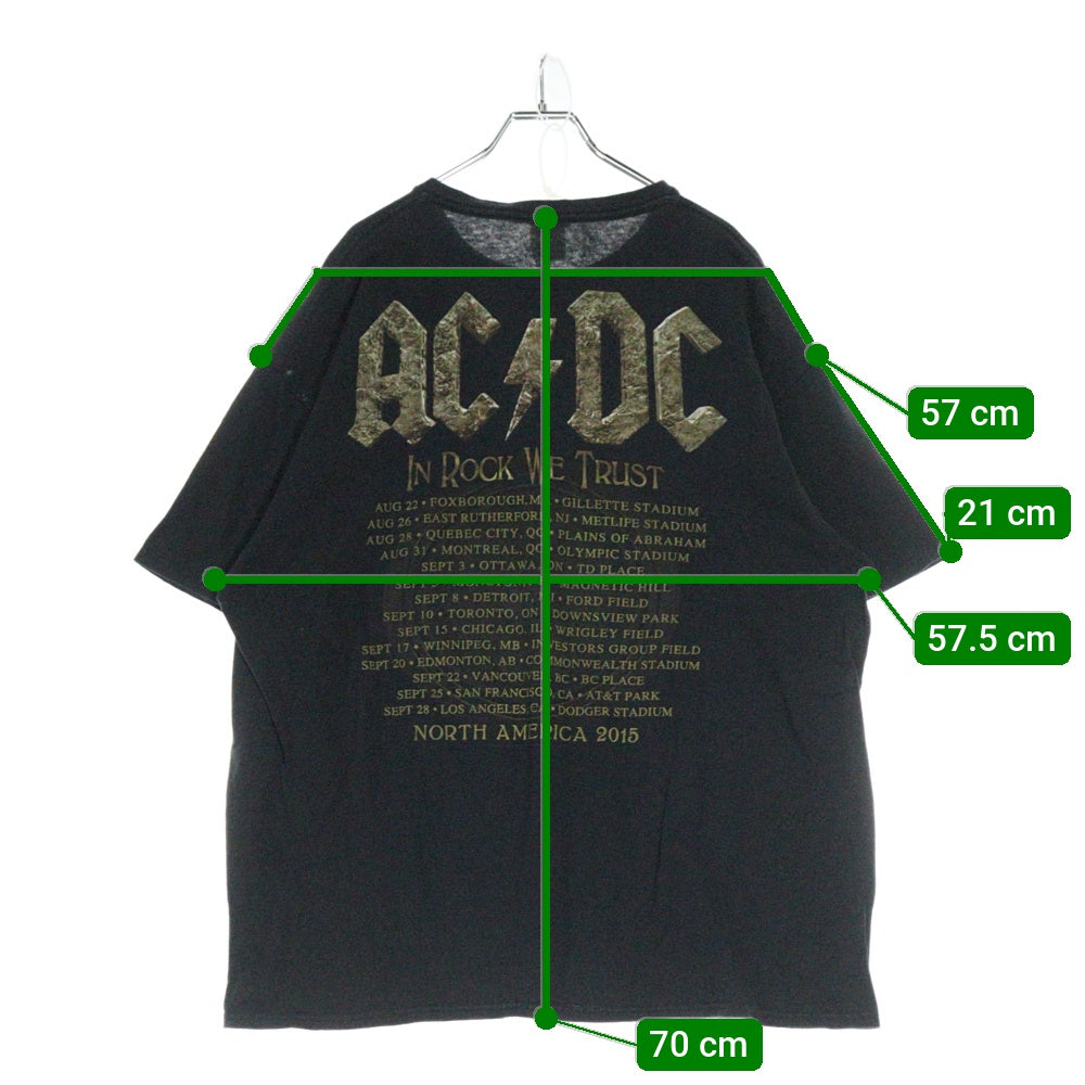 VINTAGE(ヴィンテージ) 00s ACDC バンドプリント 半袖Tシャツ カットソー ブラック