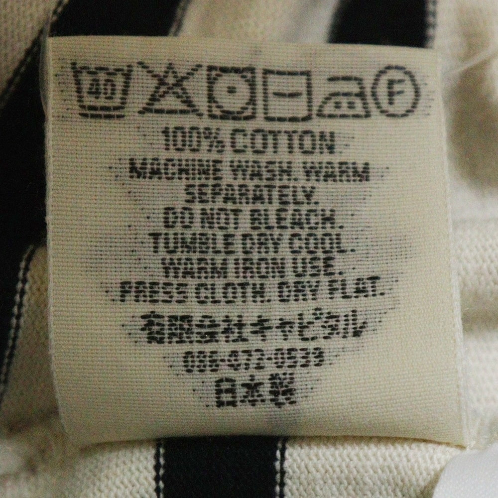 KAPITAL(キャピタル) 23AW スマイルレインボーパッチストライプ長袖Tシャツ カットソー EK-1432 ホワイト/ブラック