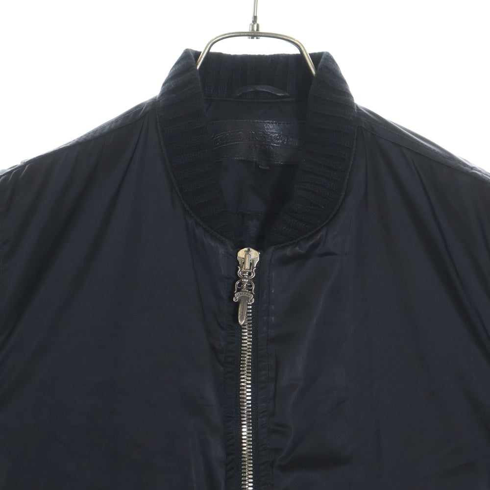 CHROME HEARTS(クロムハーツ) CLSSC BMBR STN DSMG JVP リブカシミヤダガージップ MA-1ボンバージャケット ブルゾン ブラック