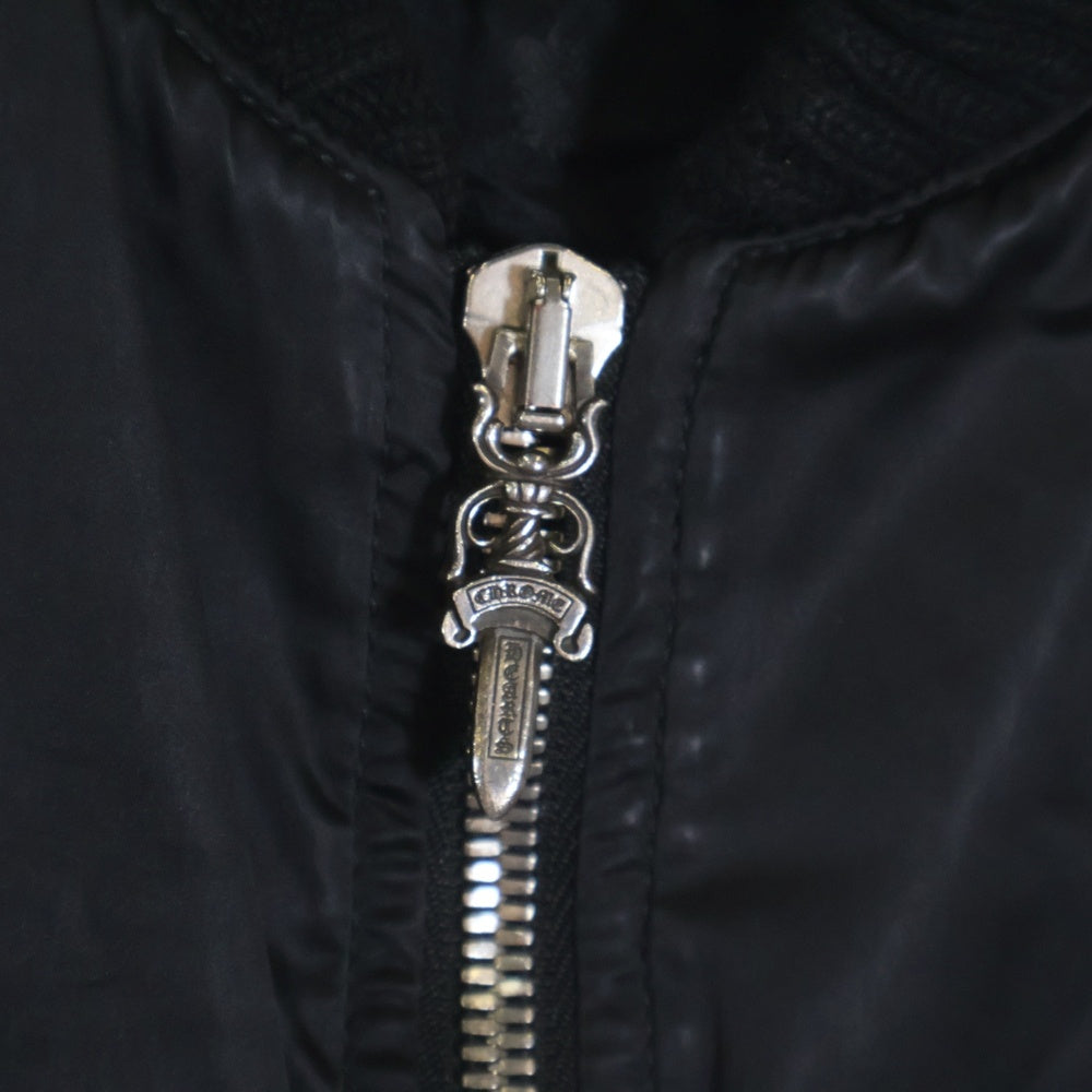 CHROME HEARTS(クロムハーツ) CLSSC BMBR STN DSMG JVP リブカシミヤダガージップ MA-1ボンバージャケット ブルゾン ブラック