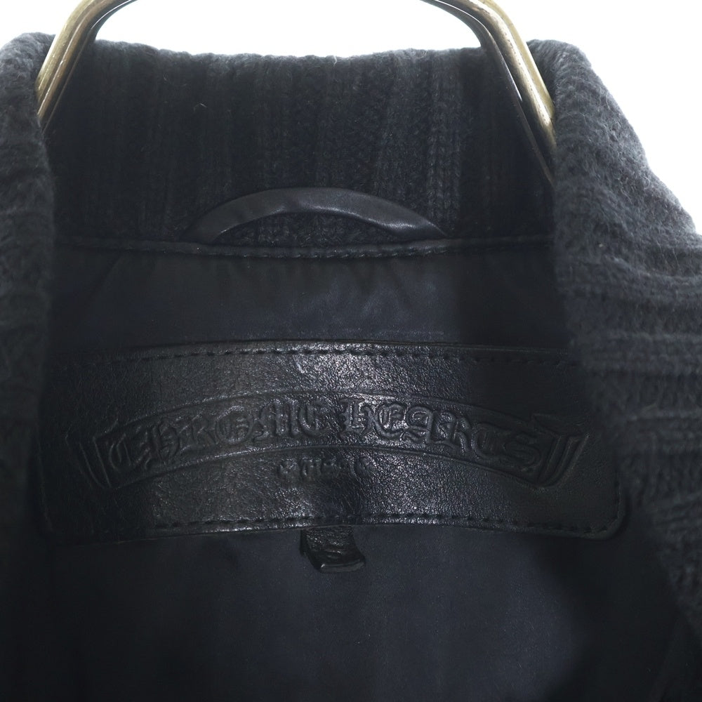 CHROME HEARTS(クロムハーツ) CLSSC BMBR STN DSMG JVP リブカシミヤダガージップ MA-1ボンバージャケット ブルゾン ブラック