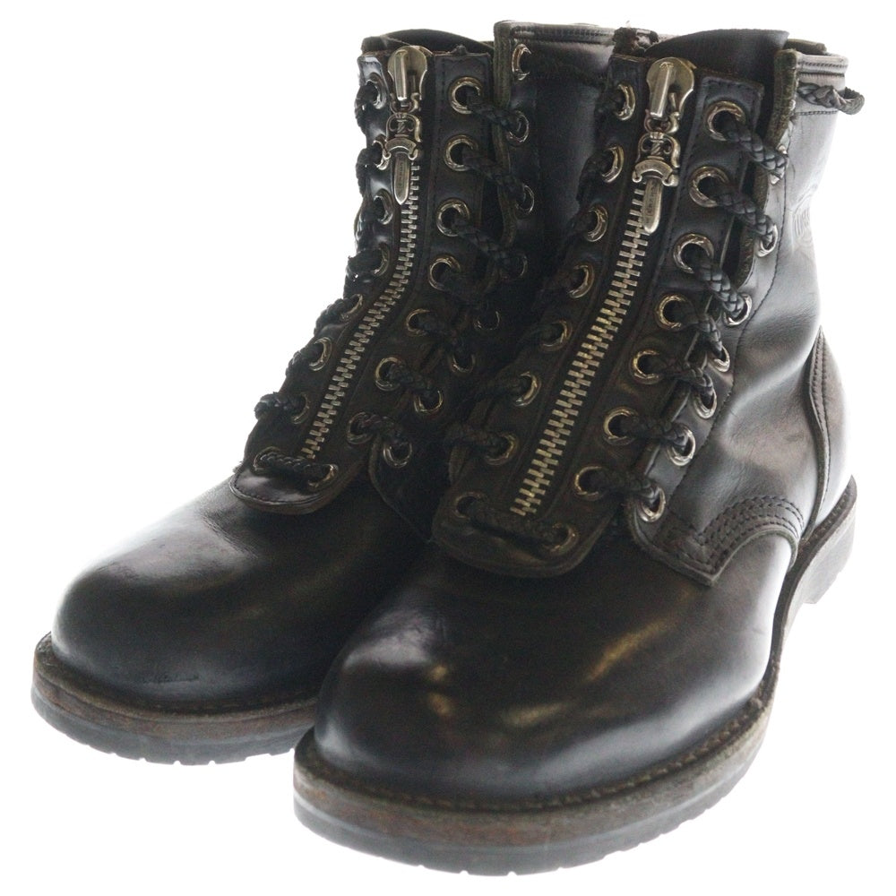 CHROME HEARTS(クロムハーツ) ×WESCO FIREMAN ウエスコ ファイヤーマン センターダガージップ レースアップレザーブーツ ブラック 7 1/2E