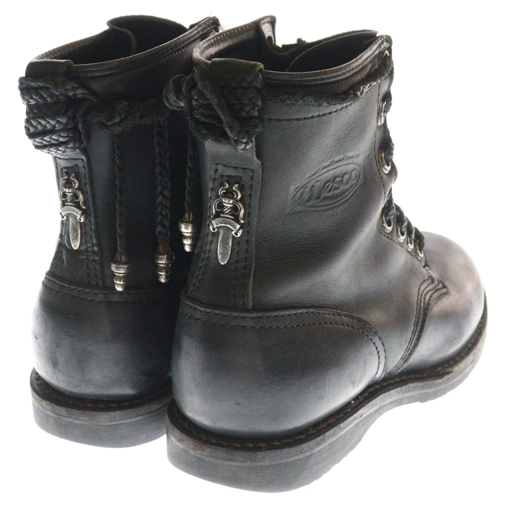 CHROME HEARTS(クロムハーツ) ×WESCO FIREMAN ウエスコ ファイヤーマン センターダガージップ レースアップレザーブーツ ブラック 7 1/2E