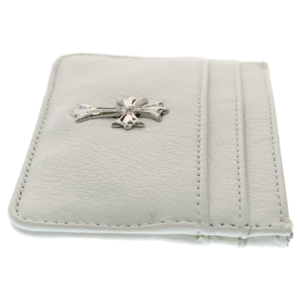 CHROME HEARTS(クロムハーツ) DOUBLE SIDE ダブルサイド CHクロス装飾 レザーカードケース ホワイト