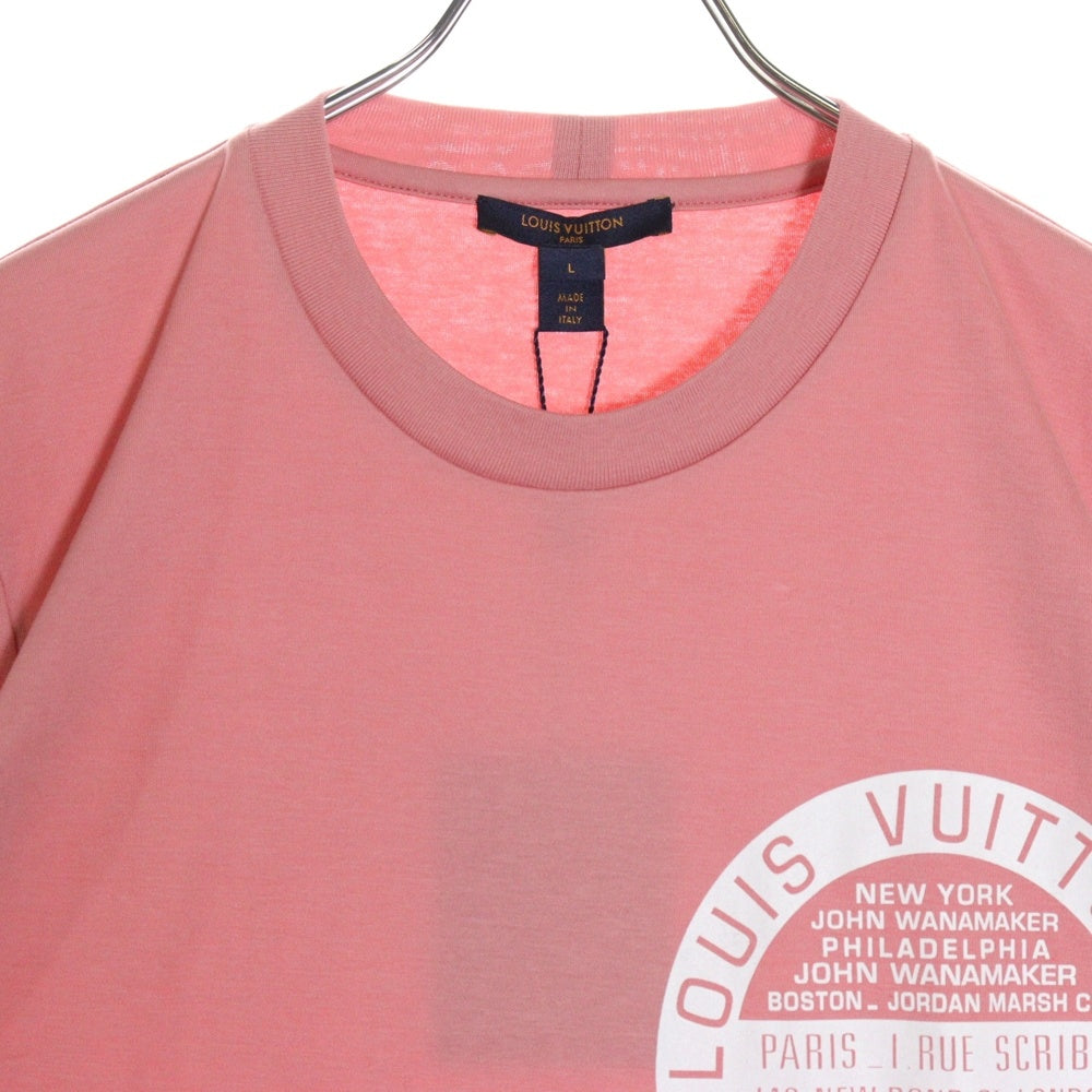 LOUIS VUITTON(ルイヴィトン) 18AW LV Stamp Tee RW182W DMF FFTS03 LV スタンプ 半袖Tシャツ カットソー ピンク