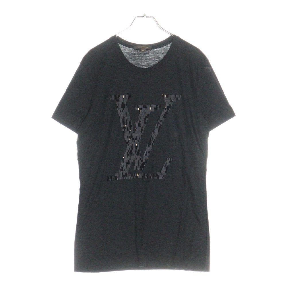 LOUIS VUITTON(ルイヴィトン) 13AW Sequins Logo Tee RW132W F4TS04VA7 スパンコール フロントロゴ 半袖Tシャツ カットソー ブラック