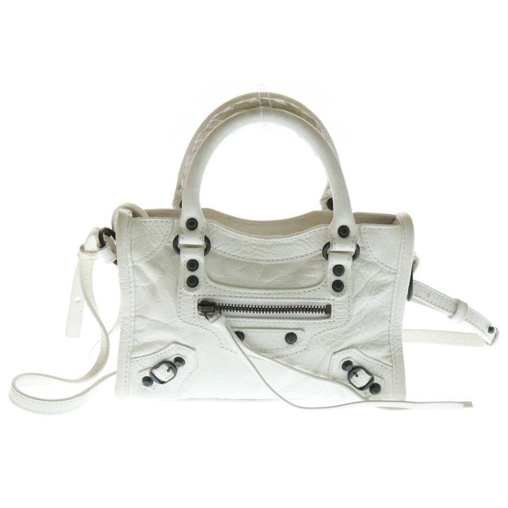 BALENCIAGA(バレンシアガ) Le City Nano ル シティ ナノ ラムスキン ショルダーバッグ ホワイト