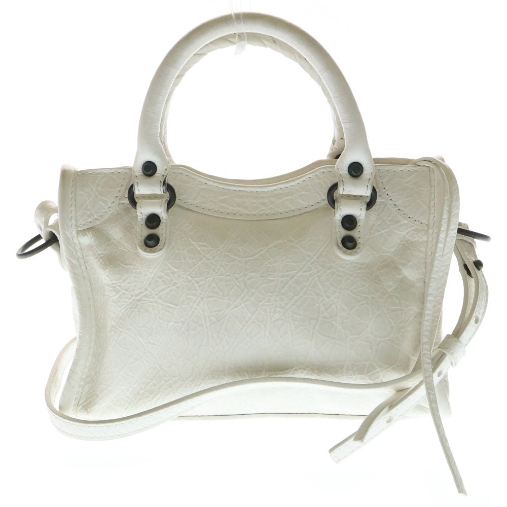 BALENCIAGA(バレンシアガ) Le City Nano ル シティ ナノ ラムスキン ショルダーバッグ ホワイト
