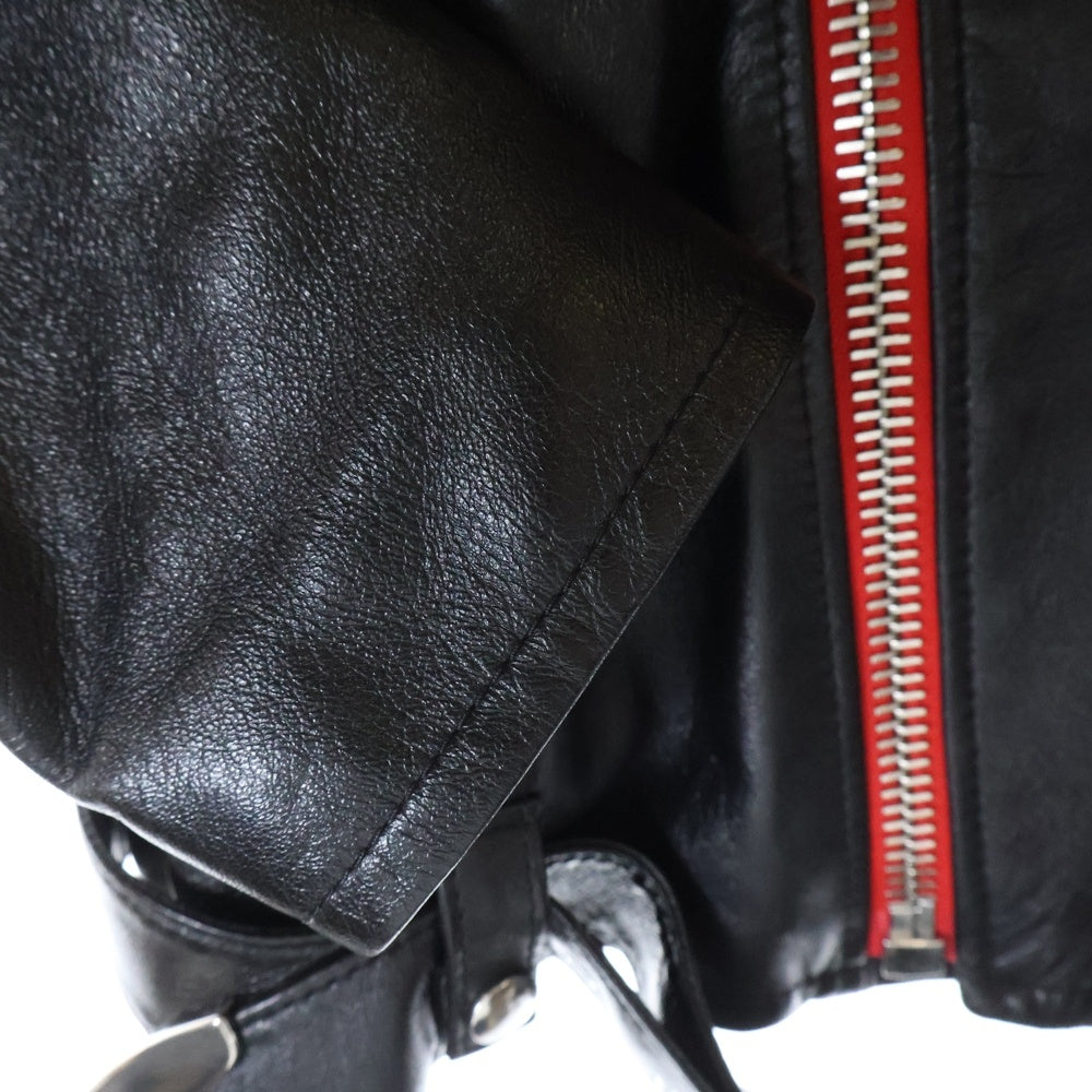 CELINE(セリーヌ) 22AW スタッズバイカーライダースレザージャケット 2ED37280D レッド/ブラック