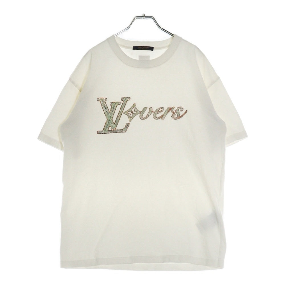 LOUIS VUITTON(ルイヴィトン) 24AW LVLovers ビジューロゴ装飾 クルーネック半袖Tシャツカットソー ホワイト RM242MM NPL HRY29W