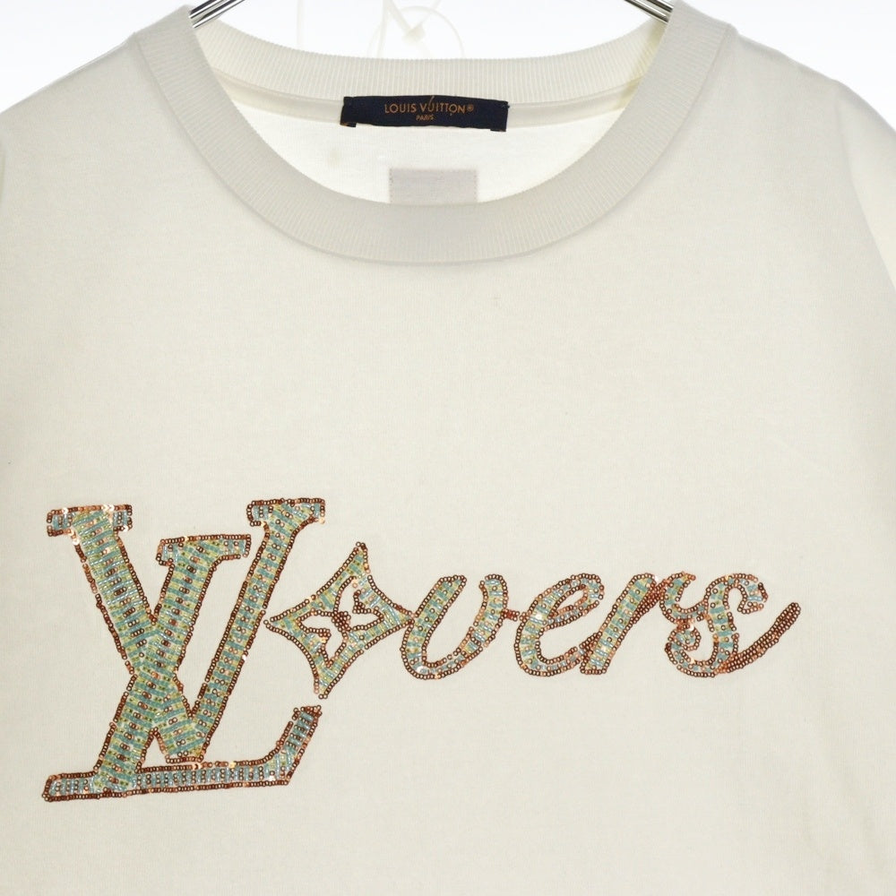 LOUIS VUITTON(ルイヴィトン) 24AW LVLovers ビジューロゴ装飾 クルーネック半袖Tシャツカットソー ホワイト RM242MM NPL HRY29W