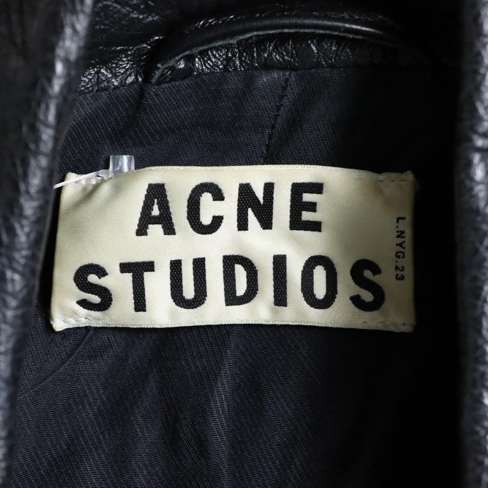 Acne Studios(アクネ ストゥディオズ) MERCI メルシー レザーライダースジャケット ブラック レディース