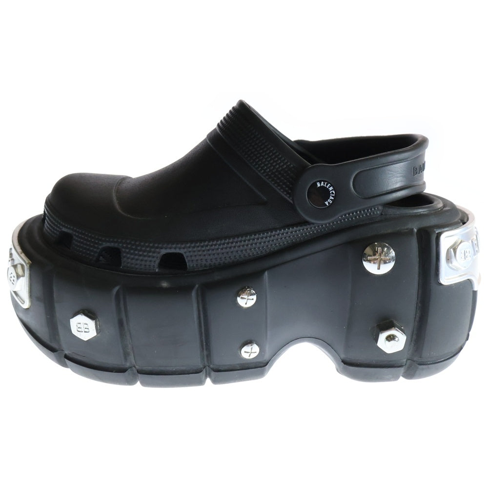 BALENCIAGA(バレンシアガ) ×crocs クロックス HARDCROCS 687398 ハードクロックス プラットフォームスタッズクロックス ミュールサンダル ブラック