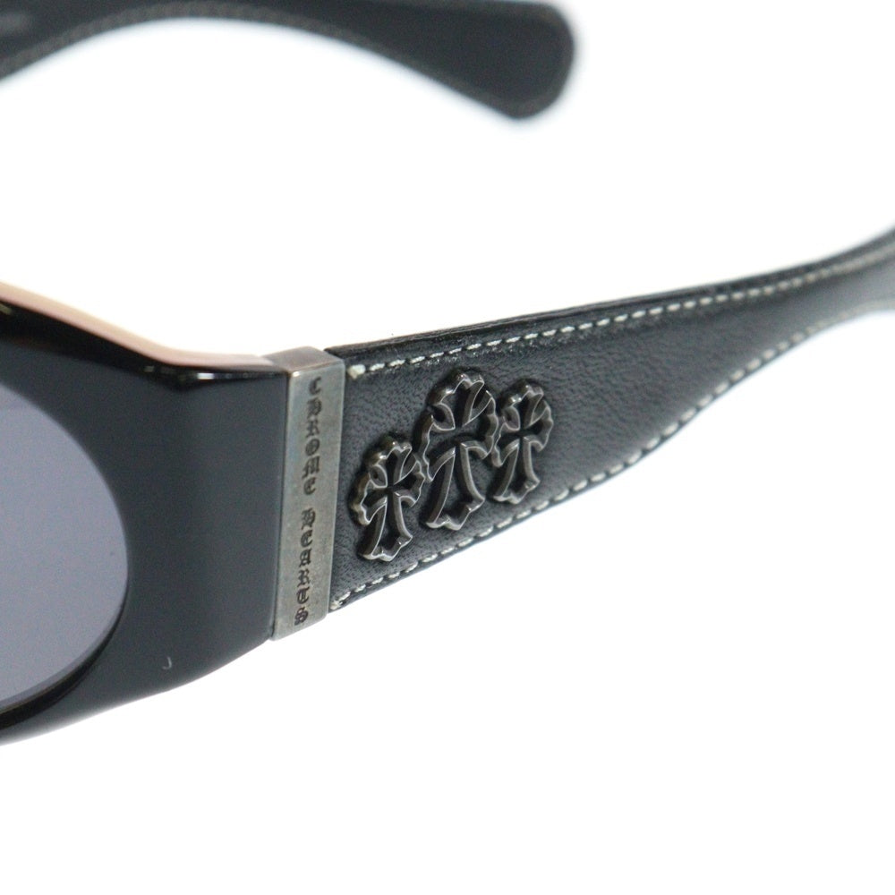 CHROME HEARTS(クロムハーツ) DISFUNCTIONAL レザートリプルクロステンプル オーバルフレームサングラス アイウェア 眼鏡 ブラック/ピンク