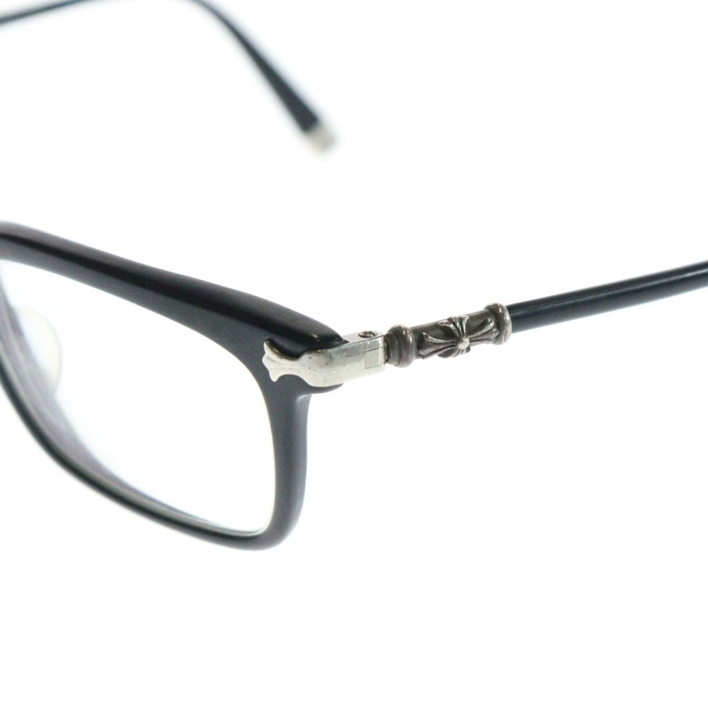 CHROME HEARTS(クロムハーツ) FUN HATCH-A クロステンプル スクエアフレームサングラス アイウェア 眼鏡 ブラック/クリア