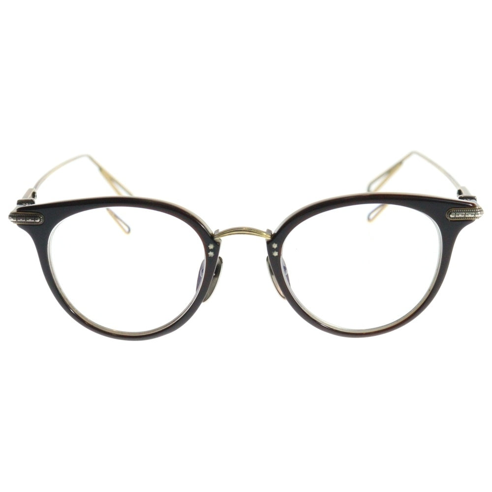 CHROME HEARTS(クロムハーツ) JACK ON クロステンプル メタルフレームウェリントンサングラス アイウェア 眼鏡 ブラウン/ゴールド