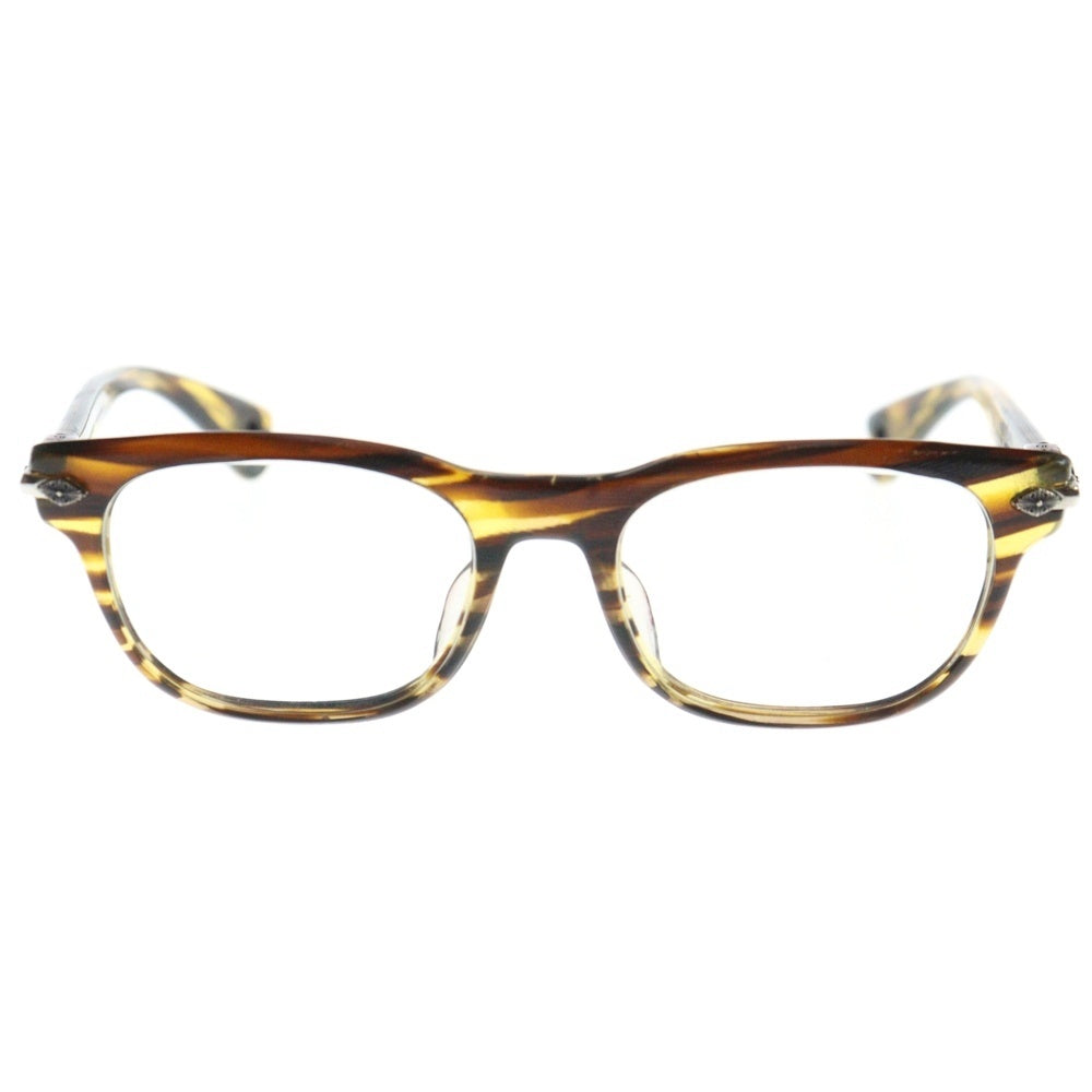 CHROME HEARTS(クロムハーツ) WELL STRUNG CHプラステンプル ヴィンテージストライプ ウェリントンサングラス アイウェア 眼鏡 ブラウン