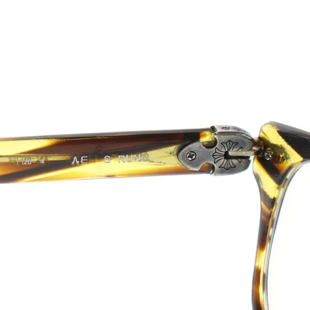 CHROME HEARTS(クロムハーツ) WELL STRUNG CHプラステンプル ヴィンテージストライプ ウェリントンサングラス アイウェア 眼鏡 ブラウン