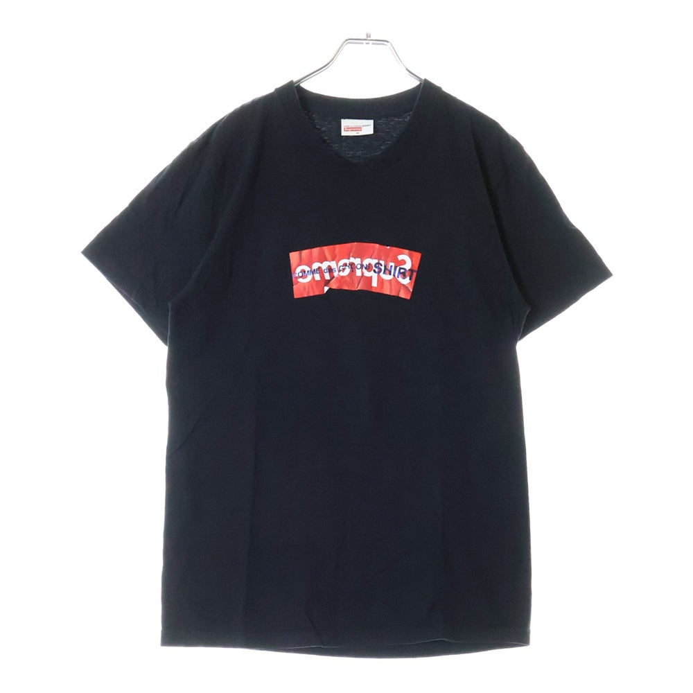 SUPREME(シュプリーム) 17SS×COMME des GARCONS BOX Logo Tee コムデギャルソンシャツ ボックスロゴ クルーネック半袖Tシャツ カットソー ブラック/レッド