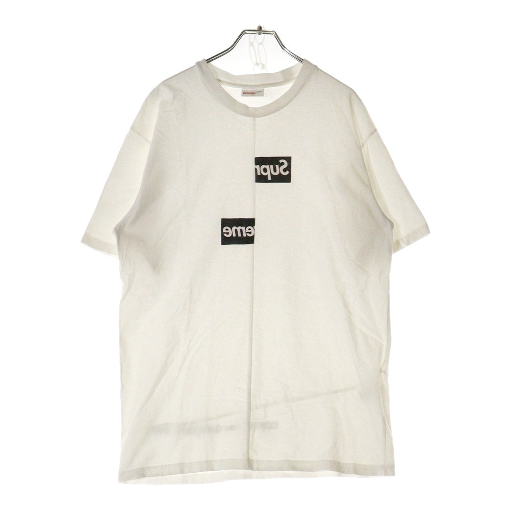SUPREME(シュプリーム) 18AW ×Comme des Garcons SHIRT Split Box Logo Tee コムデギャルソン スプリット ボックスロゴ 半袖Tシャツ カットソー ホワイト