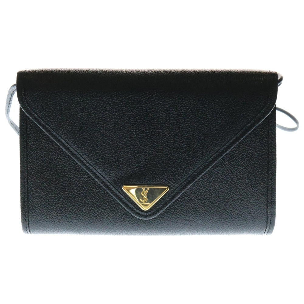YVES SAINT LAURENT(イヴサンローラン) カサンドラ ロゴプレート ショルダーバッグ ブラック