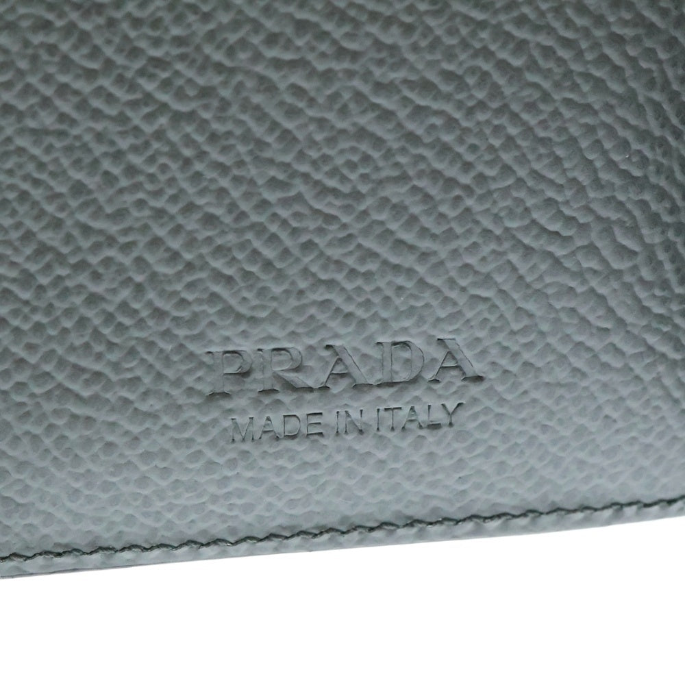 PRADA(プラダ) レザーカードケース ブラック/グレー
