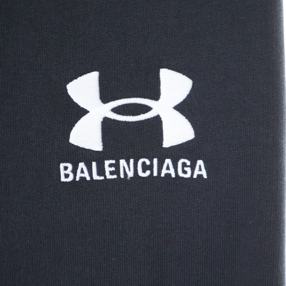 BALENCIAGA(バレンシアガ) ×UNDER ARMOUR アンダーアーマー ロゴ刺繍 バギー スウェット ワイドパンツ 809709 TRVB8 ブラック