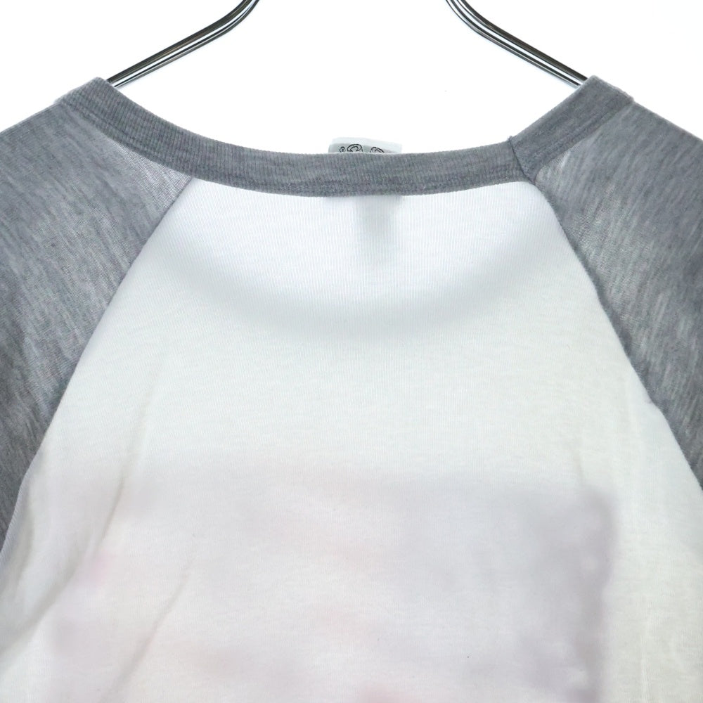 CHROME HEARTS(クロムハーツ) OLD Neck Logo L/S Tee オールド ネックロゴ 星条旗プリント ラグランクルーネックカットソー ホワイト/グレー