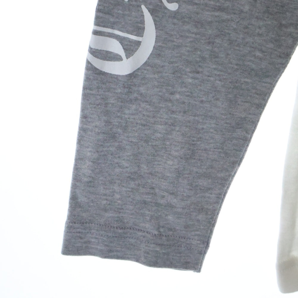 CHROME HEARTS(クロムハーツ) OLD Neck Logo L/S Tee オールド ネックロゴ 星条旗プリント ラグランクルーネックカットソー ホワイト/グレー