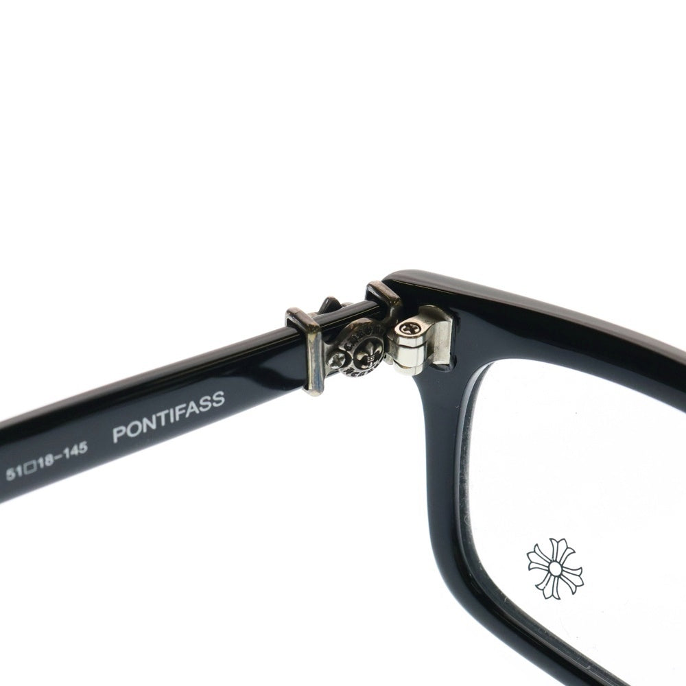 CHROME HEARTS(クロムハーツ) PONTIFASS BSフレア装飾 スクエアレンズサングラス アイウェア ブラック