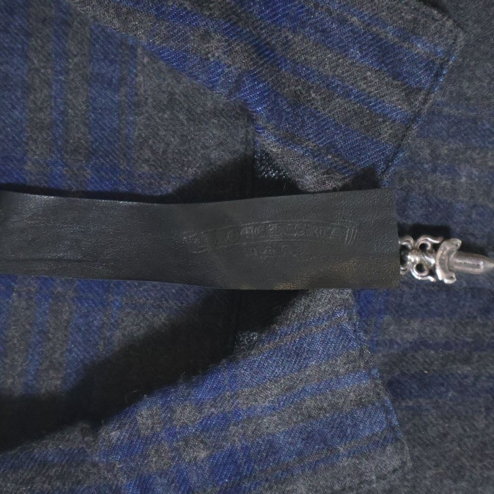 CHROME HEARTS(クロムハーツ) HEYWOOD SS ヘイウッド チェック柄ショートスリーブ半袖シャツ グレー/ネイビー