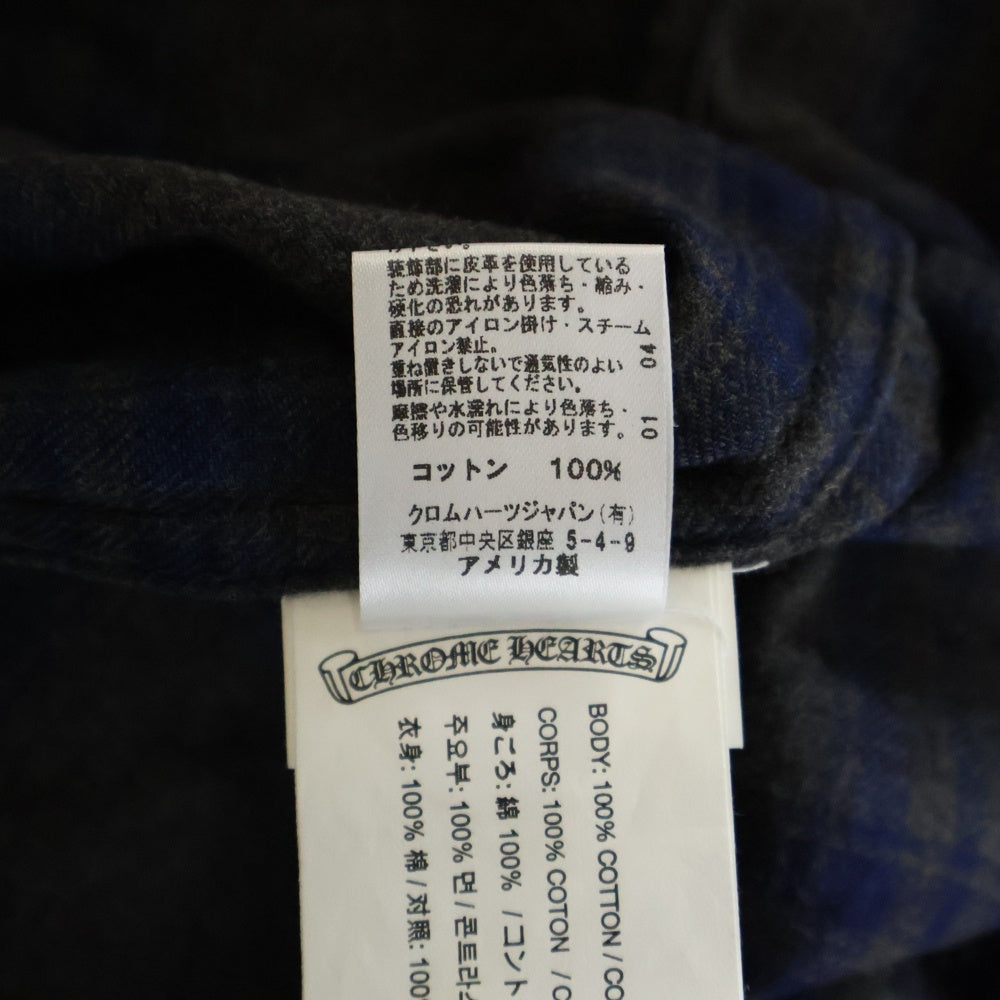 CHROME HEARTS(クロムハーツ) HEYWOOD SS ヘイウッド チェック柄ショートスリーブ半袖シャツ グレー/ネイビー
