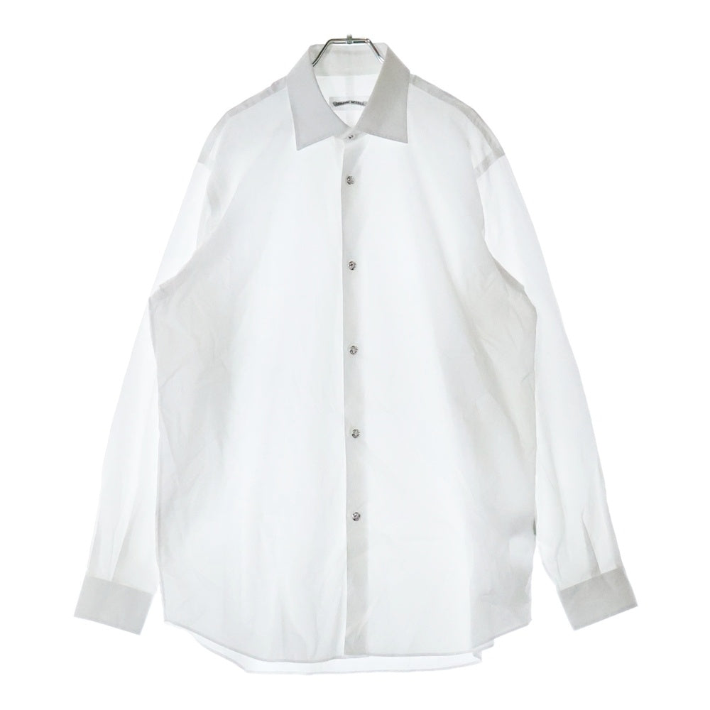 CHROME HEARTS(クロムハーツ) BS FLEUR DRESS SHIRT BSフレアボタン オーバーサイズコットン長袖シャツ ホワイト