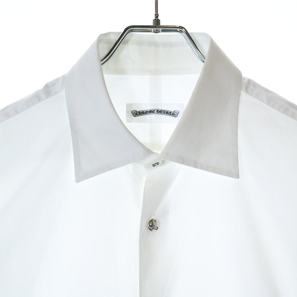 CHROME HEARTS(クロムハーツ) BS FLEUR DRESS SHIRT BSフレアボタン オーバーサイズコットン長袖シャツ ホワイト