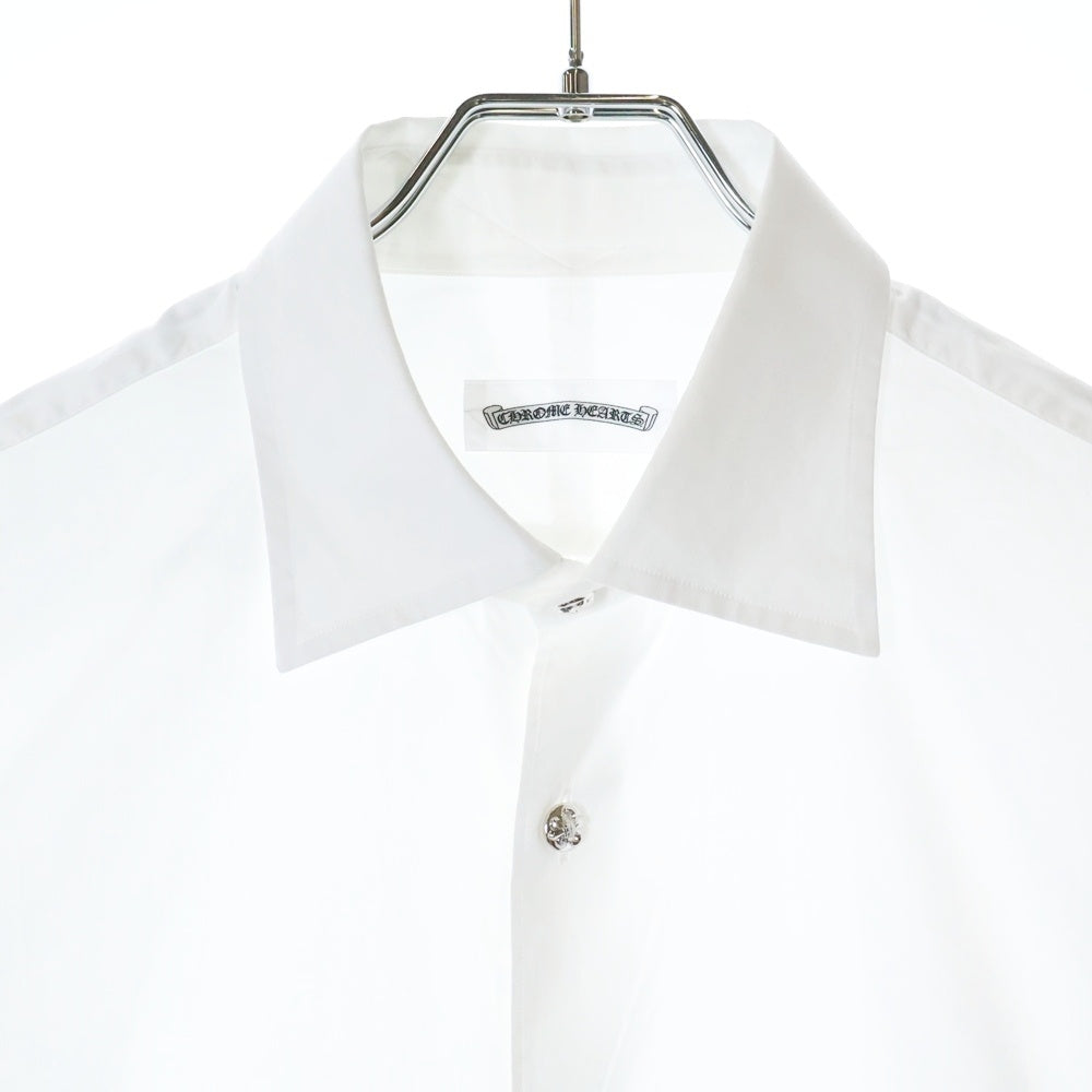 CHROME HEARTS(クロムハーツ) BS FLEUR DRESS SHIRT BSフレアボタン オーバーサイズコットン長袖シャツ ホワイト