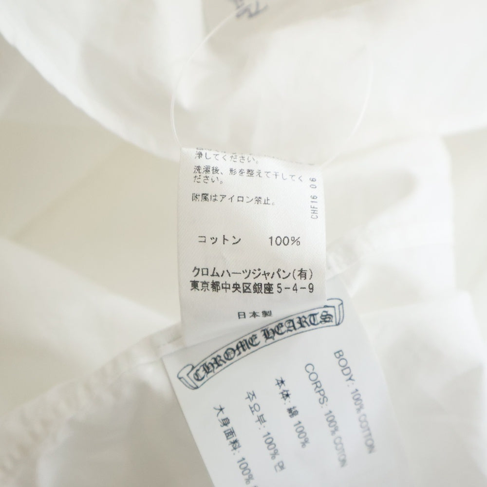 CHROME HEARTS(クロムハーツ) BS FLEUR DRESS SHIRT BSフレアボタン オーバーサイズコットン長袖シャツ ホワイト