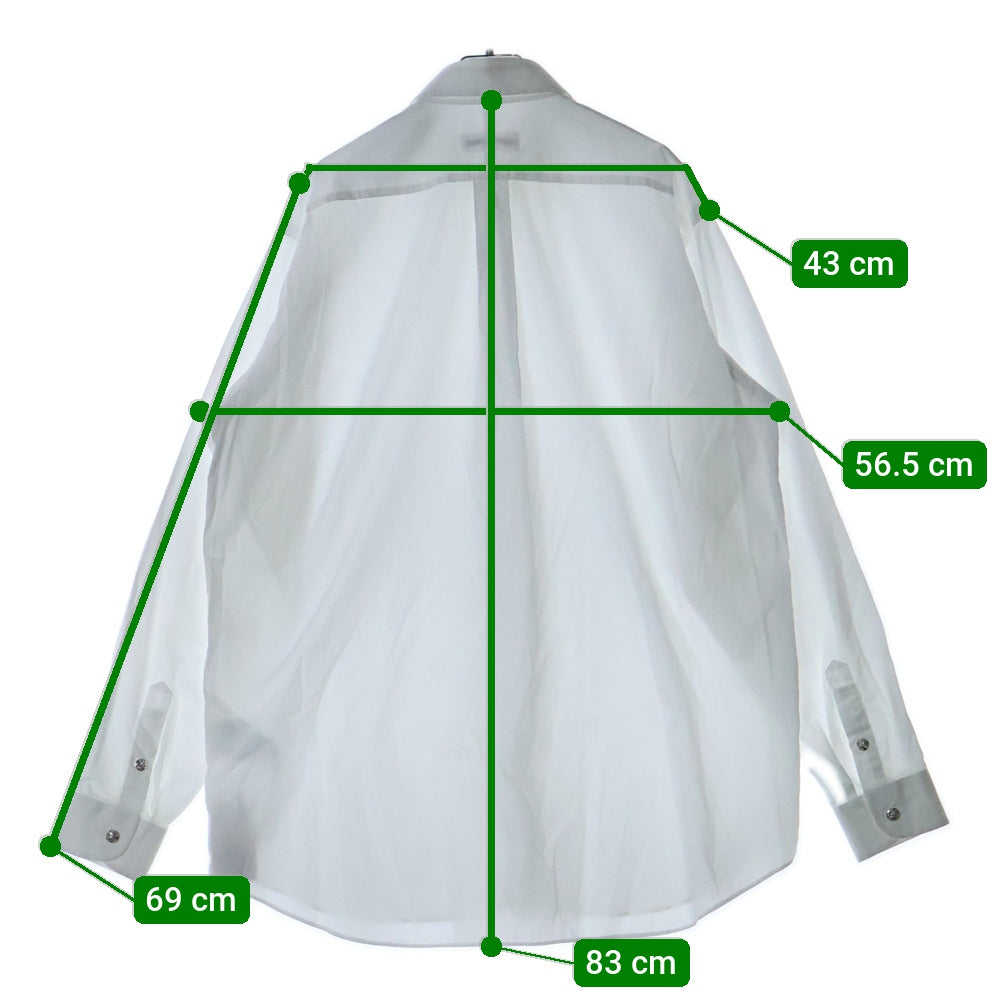 CHROME HEARTS(クロムハーツ) BS FLEUR DRESS SHIRT BSフレアボタン オーバーサイズコットン長袖シャツ ホワイト