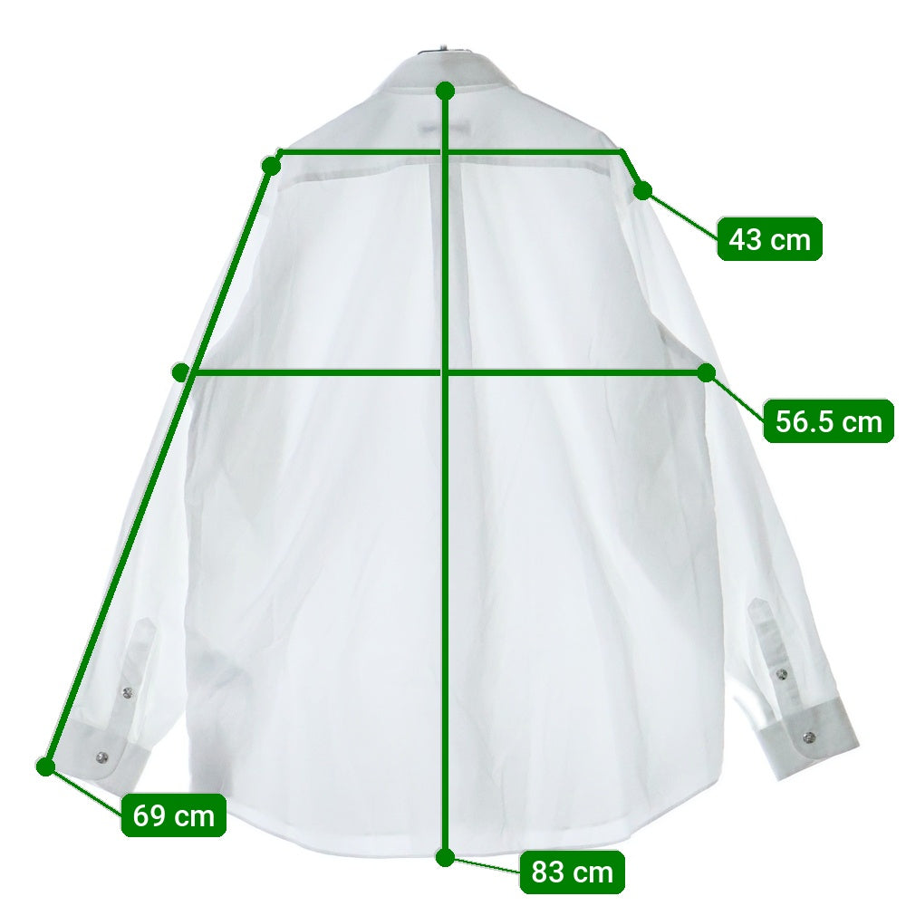 CHROME HEARTS(クロムハーツ) BS FLEUR DRESS SHIRT BSフレアボタン オーバーサイズコットン長袖シャツ ホワイト