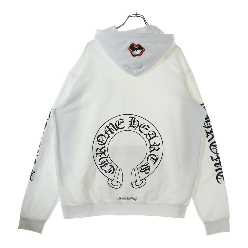 CHROME HEARTS(クロムハーツ) ×MATTY BOY Chomper Horseshoe Hoodie マッティボーイ チョンパーホースシュー スウェットプルオーバーフーディーパーカー ホワイト