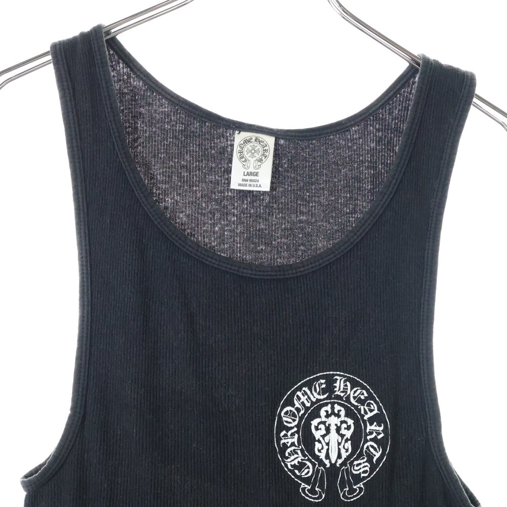 CHROME HEARTS(クロムハーツ) OLD オールド アメリカンフラッグ バインダガー プリントリブタンクトップ ノースリーブ ブラック
