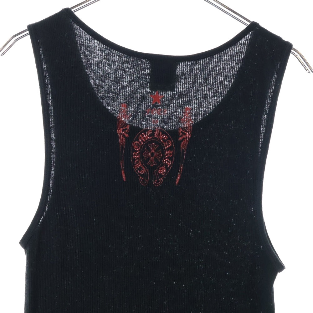 CHROME HEARTS(クロムハーツ) OLD FOTI オールド フォティ プリントリブタンクトップ ノースリーブ ブラック/レッド