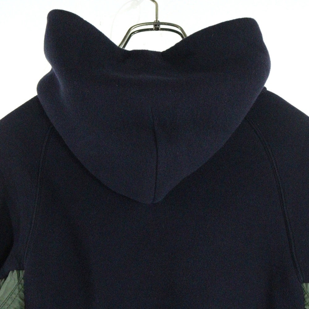 Sacai(サカイ) Sponge Sweat MA-1 Hoodie SCM-033 ナイロン切り替え スウェット プルオーバーパーカー ネイビー