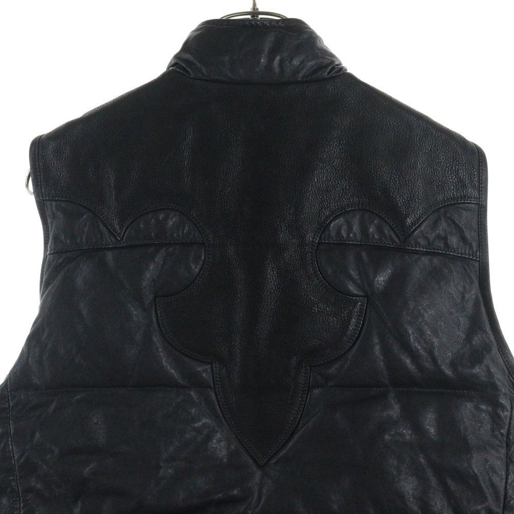 CHROME HEARTS(クロムハーツ) PUFFY WSTRN パフィウエスタン フレアニーオールレザーダウンベスト ブラック