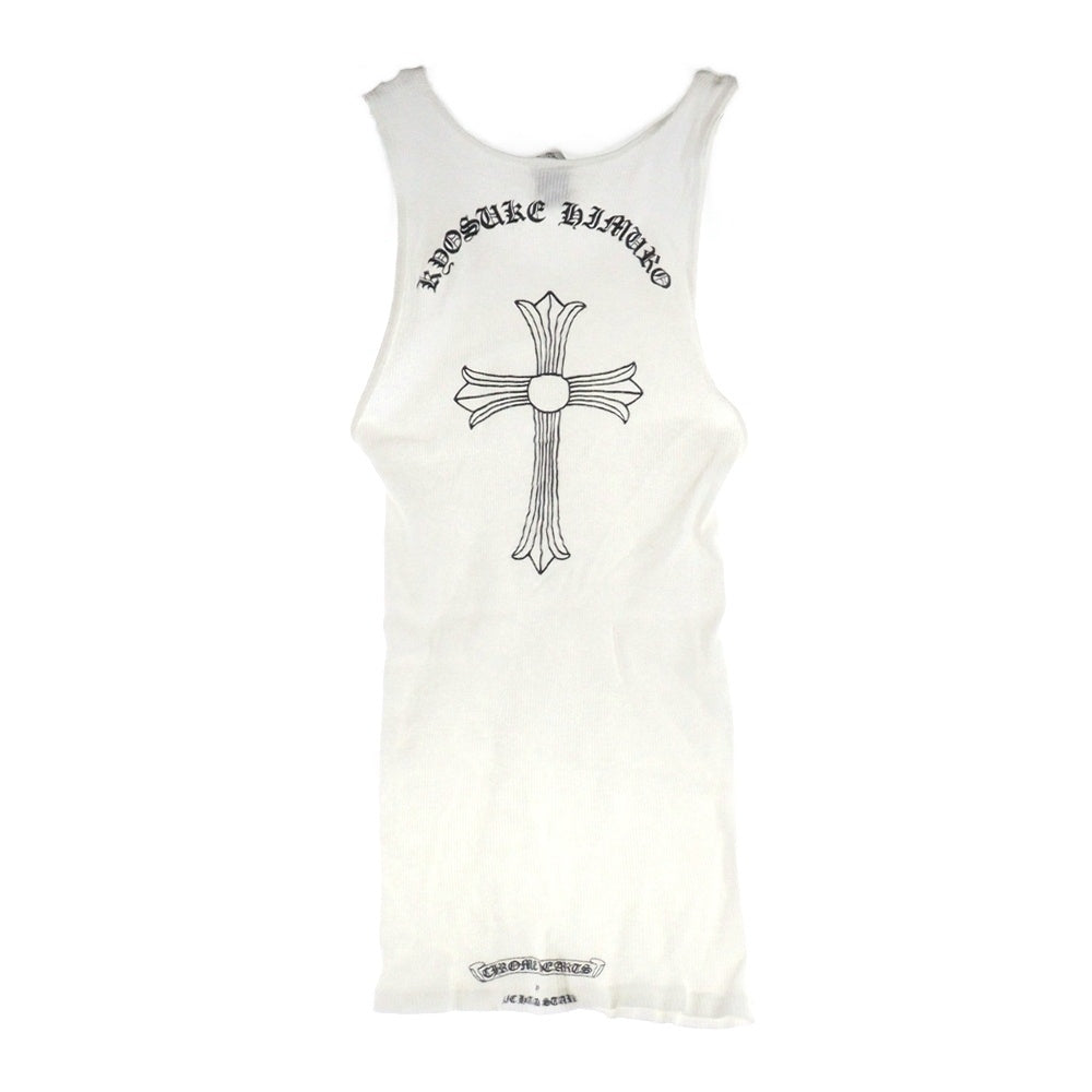 CHROME HEARTS(クロムハーツ) OLD オールド バックラージCHクロス リブタンクトップ ノースリーブ ホワイト