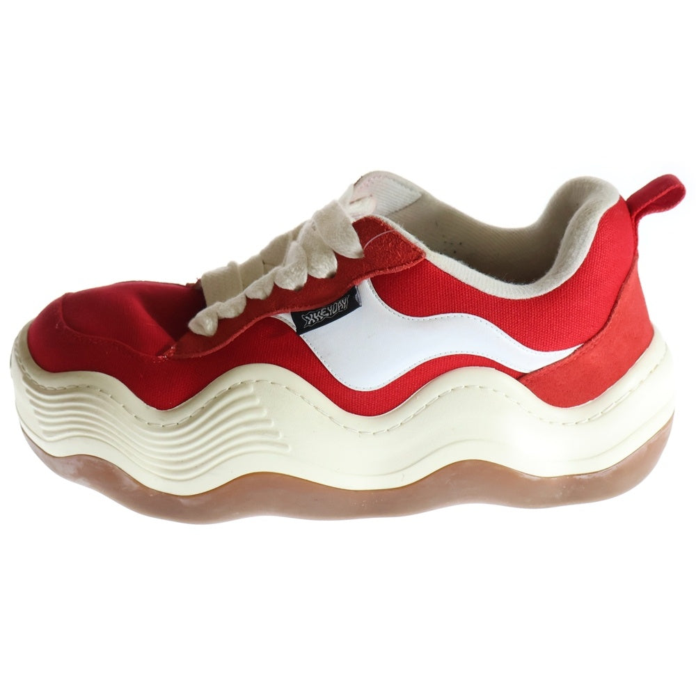 XHEYDAY(エックスヘイデイ) Triple Wavy Burgundy トリプル ウェイビー ローカットスニーカー シューズ レッド/ホワイト