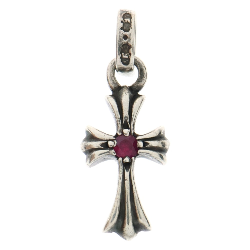CHROME HEARTS(クロムハーツ) CRS BBYFAT RUBY ベイビーファット 両面1ルビー チャーム ネックレストップ シルバー