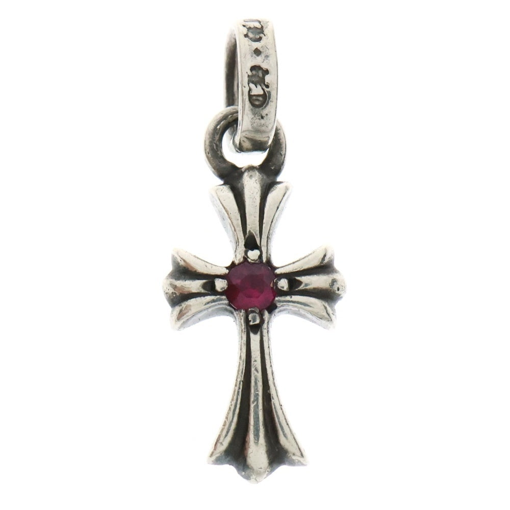 CHROME HEARTS(クロムハーツ) CRS BBYFAT RUBY ベイビーファット 両面1ルビー チャーム ネックレストップ シルバー