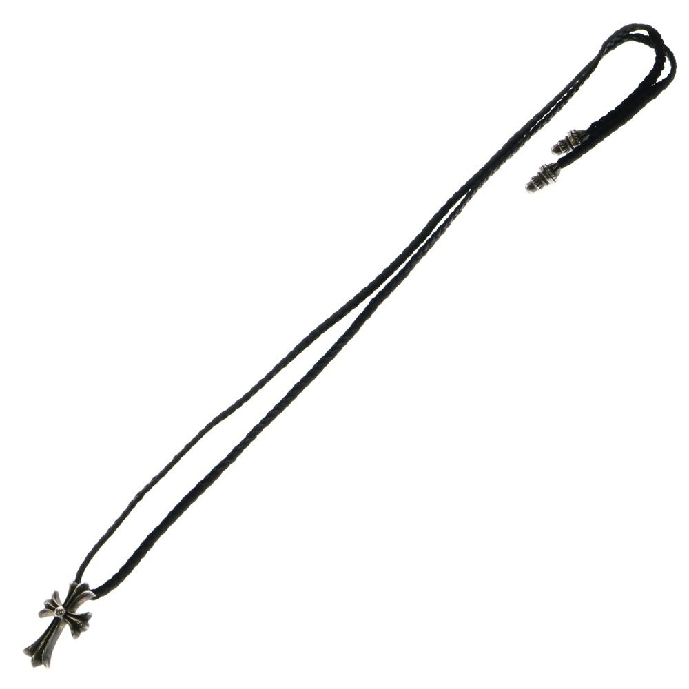 CHROME HEARTS(クロムハーツ) CH CRS SML CL スモールCHクロス レザーブレイド ネックレス シルバー/ブラック BCA217