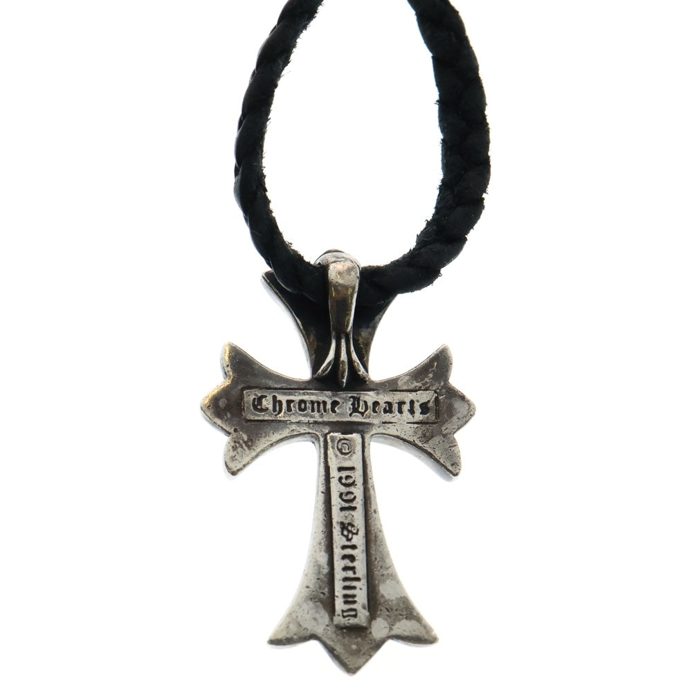 CHROME HEARTS(クロムハーツ) CH CRS SML CL スモールCHクロス レザーブレイド ネックレス シルバー/ブラック BCA217