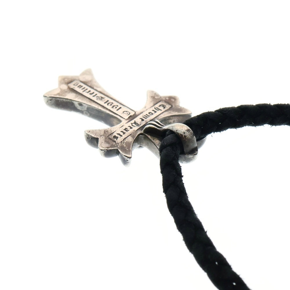 CHROME HEARTS(クロムハーツ) CH CRS SML CL スモールCHクロス レザーブレイド ネックレス シルバー/ブラック BCA217